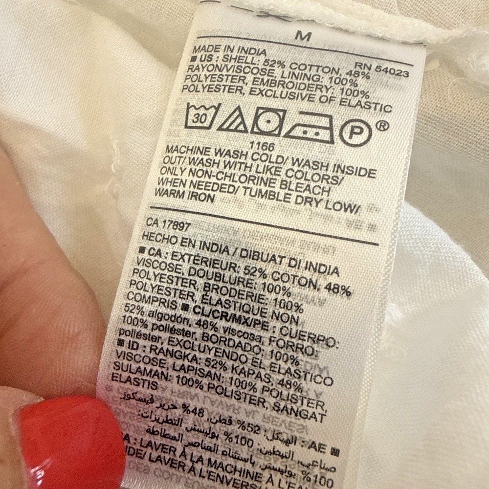 Old Navy White Prairie Tiered Maxi Dress Sz M Embroidered Floral Cottagecore - Picture 10 of 10